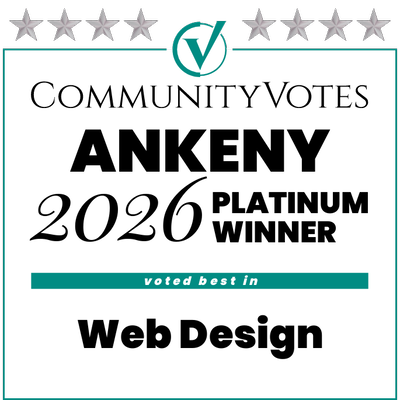 CommunityVotes Ankeny 2026 Platinum Winner, voted best in Web Design